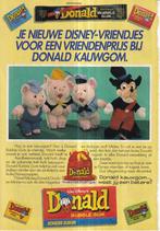 Retro reclame 1986 Donald Duck bubblegum knuffels biggetjes, Verzamelen, Ophalen of Verzenden