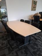 Vergadertafel + 6 zwarte stoelen, Ophalen, Kunststof, Gebruikt, 100 tot 150 cm