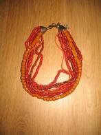 Manouk Ketting Kralen Rood- en Oranje-achtig, Ophalen of Verzenden, Zo goed als nieuw, Overige kleuren, Overige materialen