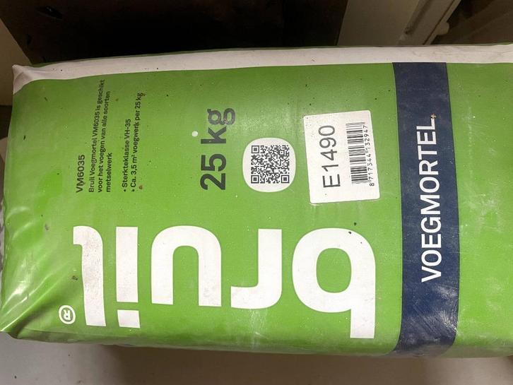 30 euro voor 6 zakken voegmortel a 25 kg, Doe-het-zelf en Verbouw, Metselstenen, Nieuw, Overige typen, Ophalen