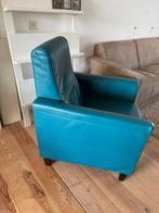 Leren fauteuil  Zit erg lekker, weinig gebruikt, als nieuw, Blauw, Leer, Ophalen of Verzenden, Zo goed als nieuw