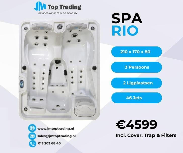 Jacuzzi Rio (Balboa) 3 pers - 210x170cm - 46 jets, Tuin en Terras, Zwembad-toebehoren, Nieuw, Afdekzeil, Ophalen
