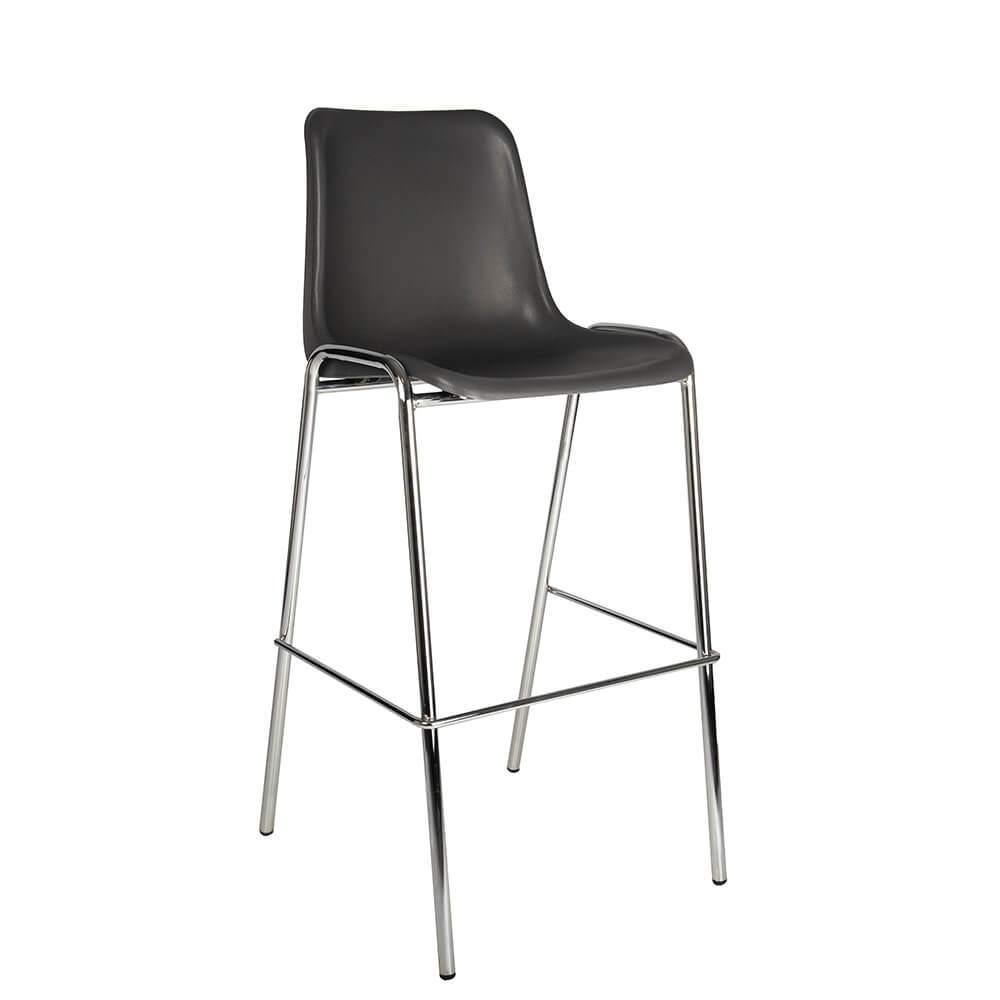 Barkruk kunstof kuip chroom, Huis en Inrichting, Barkrukken, Nieuw, 60 tot 90 cm, Kunststof, Metaal, 5 krukken of meer, Met voetsteun