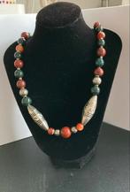 Vintage Kralen Ketting, Ophalen, Zo goed als nieuw, Rood, Steen of Mineraal