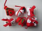 retro kerstversiering 6 kleine vilten kerstornamenten, Ophalen of Verzenden, Gebruikt