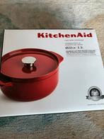 Nieuwe KitchenAid braadpan 22cm - geëmailleerd gietijzer, Gietijzer, Nieuw, Ophalen of Verzenden, Keramische plaat