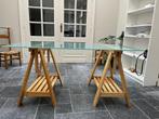 glazen bureautafel ikea, Huis en Inrichting, Bureaus, Ophalen, Gebruikt, Bureau