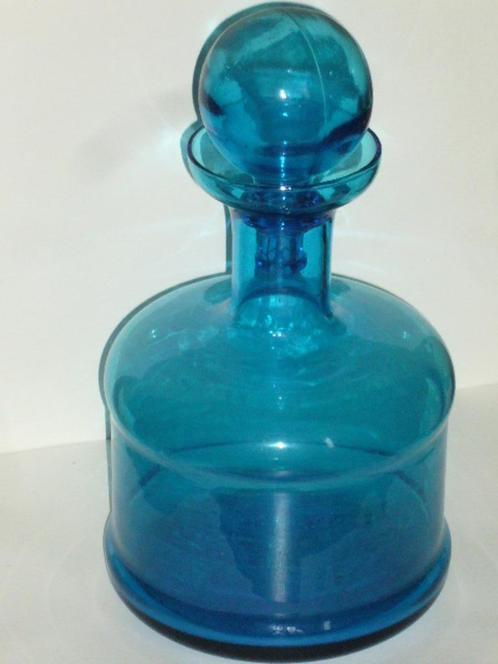 Karaf Blauw Glas Empoli !!, Antiek en Kunst, Antiek | Glas en Kristal, Ophalen