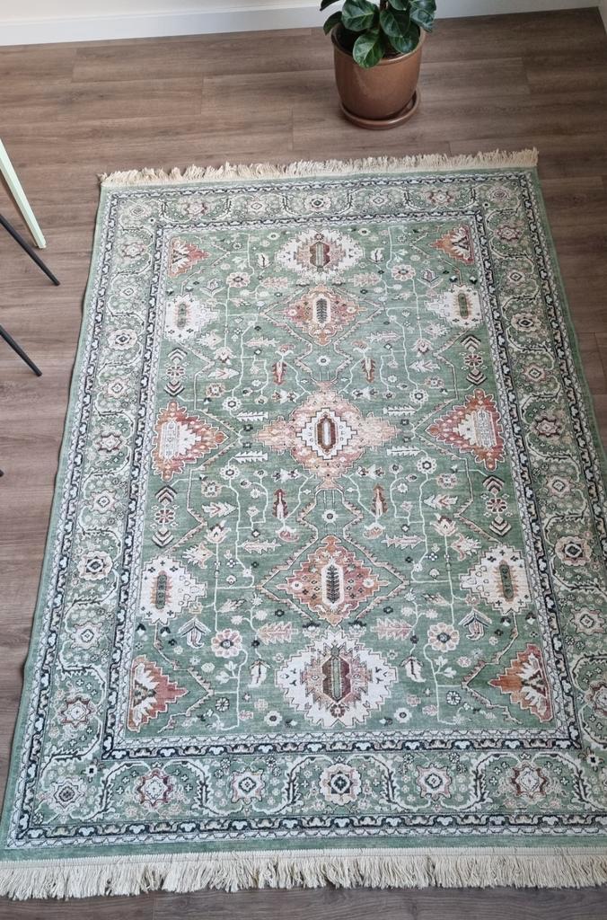 Karwei vloerkleed Marmaris groen, Huis en Inrichting, Stoffering | Tapijten en Kleden, Zo goed als nieuw, 150 tot 200 cm, 200 cm of meer