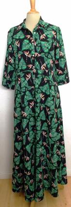 Mooie zwart/groene maxi bloemen print dress van G-Max! M, Kleding | Dames, Maat 38/40 (M), Verzenden, Zo goed als nieuw, Onder de knie