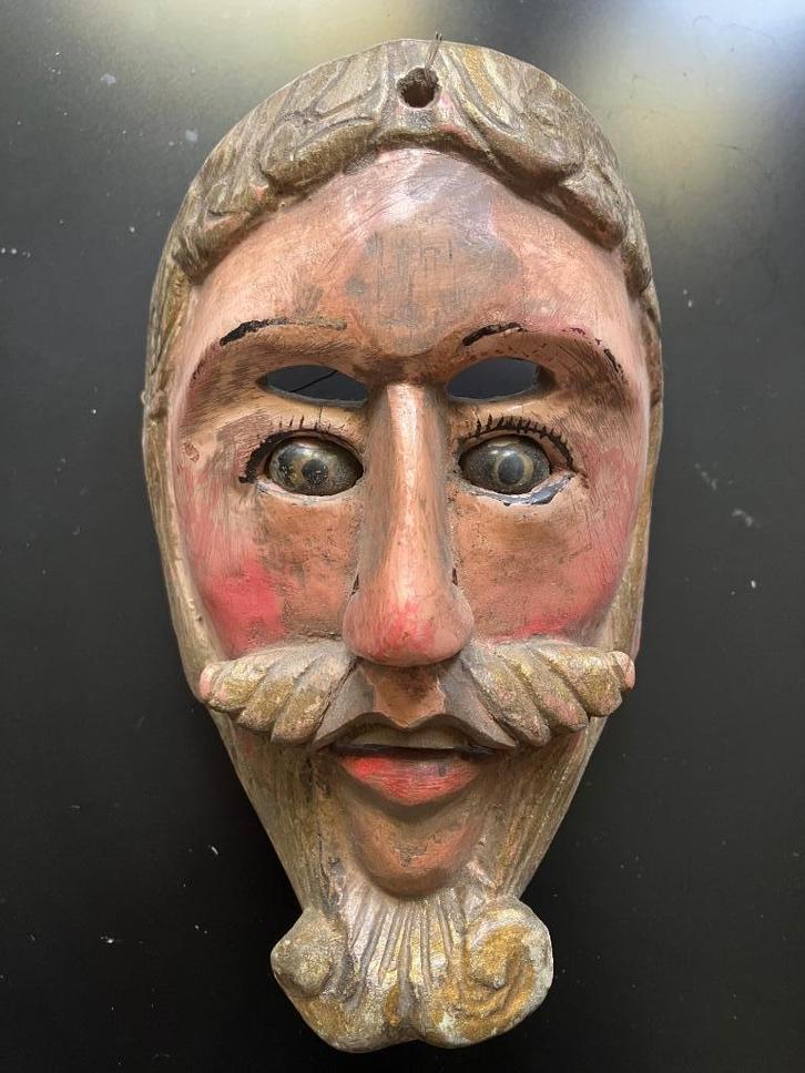 Antiek houten masker man Guatemala, Antiek en Kunst, Kunst | Niet-Westerse kunst, Ophalen of Verzenden