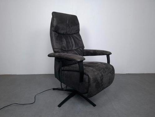 Elektrische luxe relaxstoel | GRATIS BEZORGING | Gereinigd, Huis en Inrichting, Fauteuils, Zo goed als nieuw, Leer, Metaal, 50 tot 75 cm