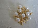 Vintage j60 Marvella NY gesigneerde broche faux glasparels., Overige materialen, 4 tot 7 cm, Nieuw, Ophalen of Verzenden