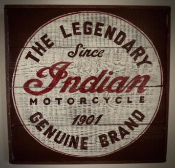 Vintage hout Indian Motorcycle bord / mancave / industrieel beschikbaar voor biedingen