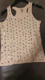 topje met glitters, Kleding | Dames, Tops, Maat 38/40 (M), Beige, Ophalen of Verzenden, Zo goed als nieuw