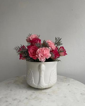 Vintage keramieken bloempot vaas Boutique Artistique zwaan beschikbaar voor biedingen
