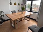Houten eettafel met stalen poten - 210x105cm, Ophalen, 100 tot 150 cm, Eikenhout, 200 cm of meer