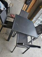 Tuintafel 90x90 met 4 stoelen, Tuin en Terras, Tuinsets en Loungesets, Ophalen, Gebruikt, Aluminium