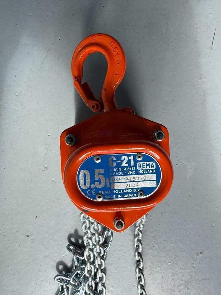 Diverse REMA (elephant) kettingtakels | 0,5t | 1,0t | 1,5t, Doe-het-zelf en Verbouw, Lieren en Takels, Gebruikt, Handmatig, Ophalen