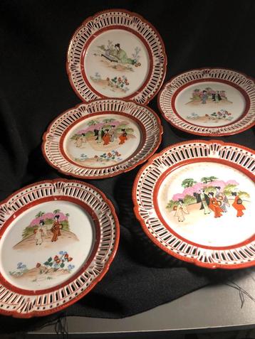 Schwarzenhammer Bavaria Bordjes, Japanse Tekeningen, 5 stuks beschikbaar voor biedingen