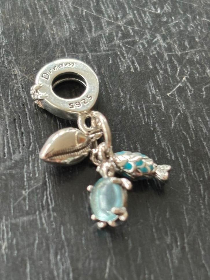 Zilveren Bedel: Schelp, Vis & Schildpad met ketting, Sieraden, Tassen en Uiterlijk, Kettingen, Nieuw, Zilver, Verzenden