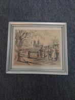 Schilderijtje Franz Herbelot 16,5x14,5 ingelijst, Ophalen of Verzenden