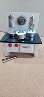 Blikken speelgoedfornuisje met toebehoren, Ophalen of Verzenden, Zo goed als nieuw, Overige materialen, Speelkeuken