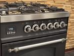 Luxe Fornuis Boretti 60cm antraciet + rvs GASOVEN, Zo goed als nieuw, Energieklasse A of zuiniger, Gas, 90 tot 95 cm
