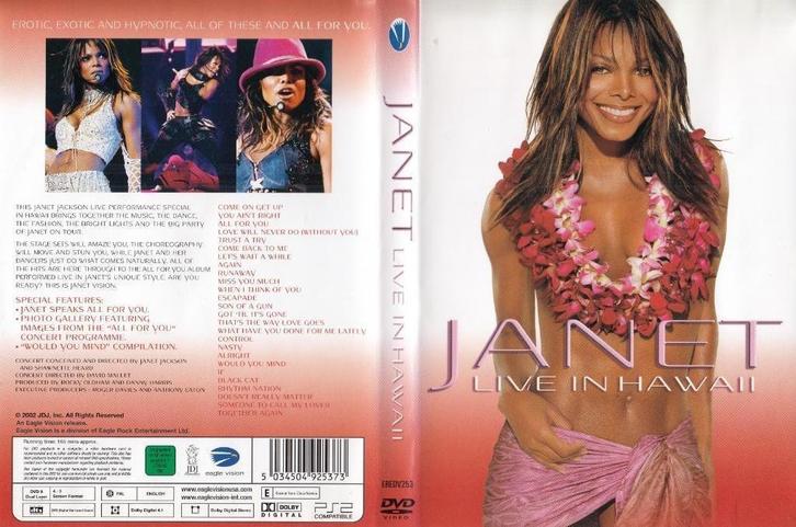 DVD - 2002 - JANET JACKSON - LIVE IN HAWAII, Cd's en Dvd's, Dvd's | Muziek en Concerten, Zo goed als nieuw, Muziek en Concerten