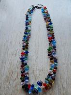 Multikleur glaskralen facet pegeltjes ketting, Sieraden, Tassen en Uiterlijk, Kettingen, Ophalen of Verzenden, Nieuw, Groen, Overige materialen