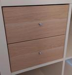 Ikea KALLAX Inzet met 2 Lades - Wit/Eiken, Ophalen, Minder dan 50 cm, Eikenhout, Scandinavisch