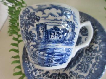 kop en schotel blauw British Anchor Ironstone England castl  beschikbaar voor biedingen