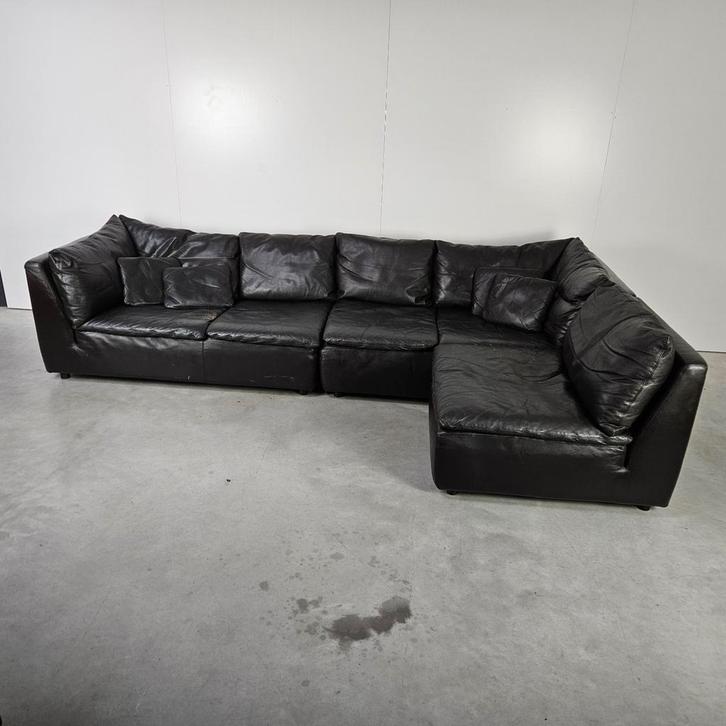 Modulaire leren bank Leolux, Huis en Inrichting, Banken | Complete zithoeken, Gebruikt, Leer, Ophalen of Verzenden