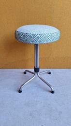 Unieke vintage Brabantia kruk, nieuwe stoffering, krukje, Staal, Vintage, Ophalen of Verzenden, Zo goed als nieuw