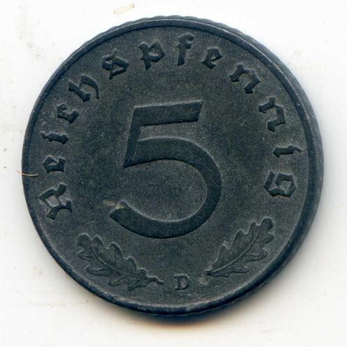 Duitsland 5 Pfennig 1941 D PR (XF), Postzegels en Munten, Munten | Europa | Niet-Euromunten, Duitsland, Ophalen of Verzenden