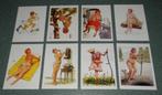 8 Hilda pin-up kaarten, set K, Verzamelen, Ansichtkaarten | Themakaarten, Verzenden, 1940 tot 1960, Ongelopen, Overige thema's