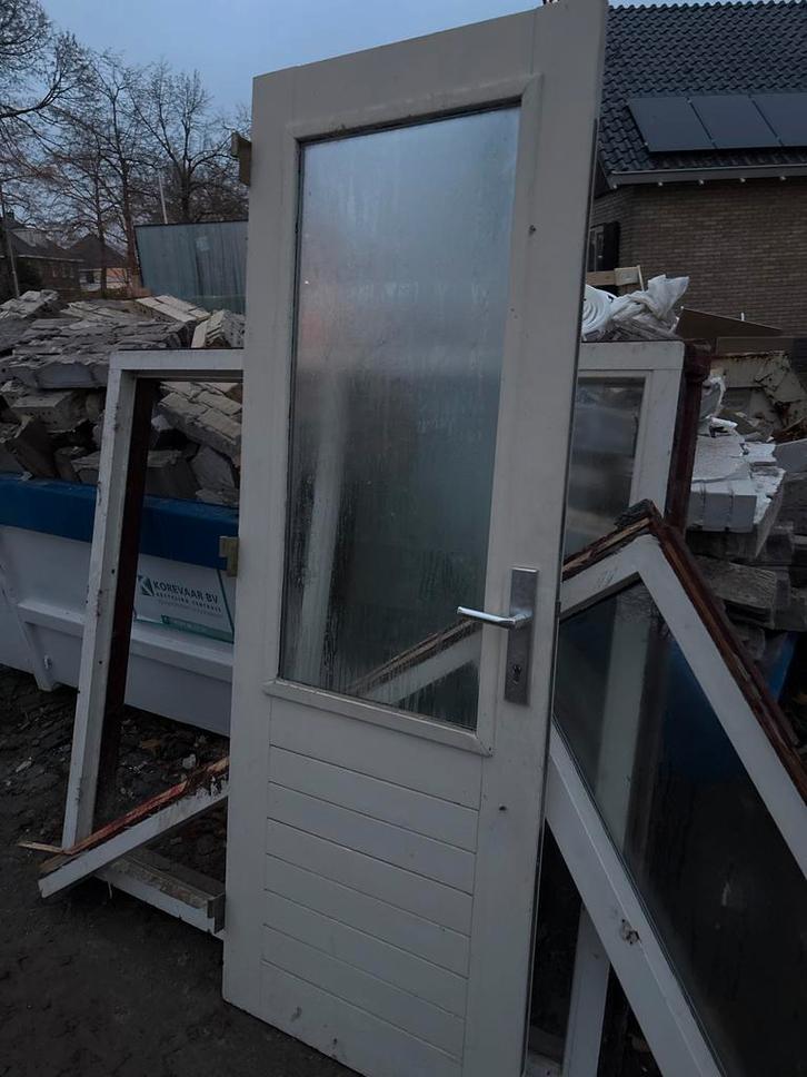 Gebruikte buitendeur met meerpuntssluiting en isoglas, Doe-het-zelf en Verbouw, Deuren en Horren, Gebruikt, Buitendeur, 200 tot 215 cm