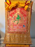 Tibetaanse Thangka Groene Tara, Antiek en Kunst, Ophalen of Verzenden