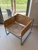 Rotan stoel met metalen frame, Huis en Inrichting, Ophalen, Bruin, Zo goed als nieuw, Metaal