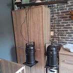 Industriële Hanglamp - Mat Zwart - 2 Lampen, Huis en Inrichting, Lampen | Hanglampen, Gebruikt, Ophalen of Verzenden, Metaal, Minder dan 50 cm
