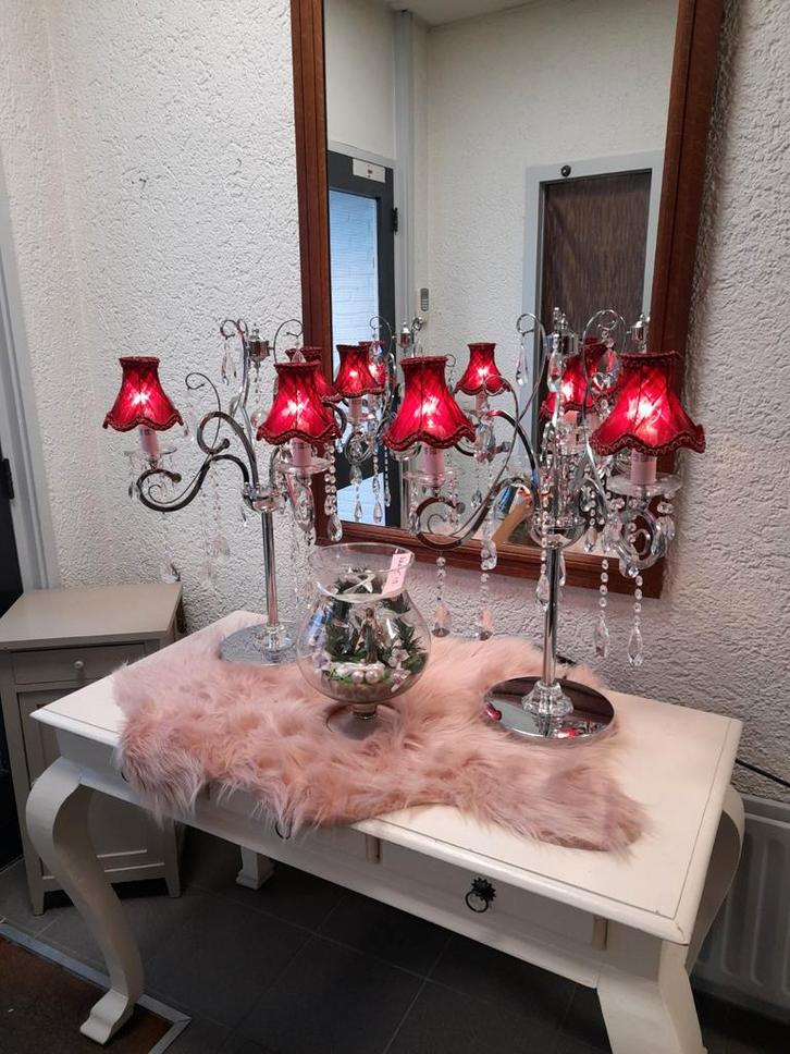 Set 2 kristallen lampen 450.00 kapjes los te koop, Antiek en Kunst, Antiek | Lampen, Ophalen of Verzenden