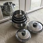 Lagostina pans - 6 stuks Thermolan 78, Italy, Ophalen of Verzenden, Gebruikt, Rvs, Pannenset