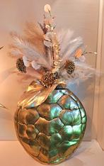 Light & Living,2 stuks Vazen Turtle met zijden Bloemen groot, Huis en Inrichting, Overige materialen, Overige kleuren, 50 tot 75 cm