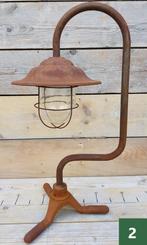Roestige vloerlampen en tafellampen van cortenstaal, Verzenden, Nieuw, Glas, 50 tot 75 cm