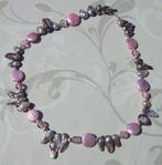 handwerk ketting met, Verzenden, Nieuw, Steen of Mineraal, Roze