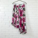 Vintage Rok Maat 38 Wit Roze Bloemenprint Asymmetrisch Zijde, Kleding | Dames, Rokken, Maat 38/40 (M), Sportmax, Verzenden, Zo goed als nieuw