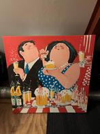 Dikke Dames Schilderij - Van Leersum, Oorspronkelijke maker, Ophalen of Verzenden, Zo goed als nieuw, Schilderij