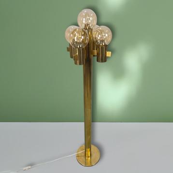 Sciolari vloerlamp messing/glas goud jaren 70 mid century  beschikbaar voor biedingen