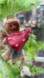 Vier oude watten popjes kerstversiering, Ophalen of Verzenden