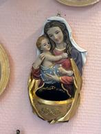 Wijwater Bakje Maria met Kindje Jezus Wanddecoratie R, Antiek en Kunst, Ophalen